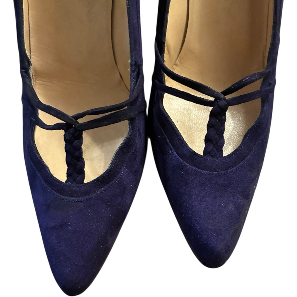 Todd Oldham Vintage Deep Purple Strappy Heels Size 38.5 US 8 - Picture 2 of 7